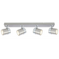 Modern 4 Way Straight Bar Ceiling Spotlight Fitting in a satin finish UKEW