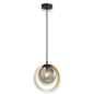 Modern Smoked Glass and Bamboo 1.2m Pendant Light for Kitchen Ceiling. - Light fixtures UK