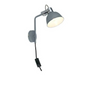 Contemporary Grey Bedside light Plug In Wall Adjustable Directional Shade UKEW Lighting
