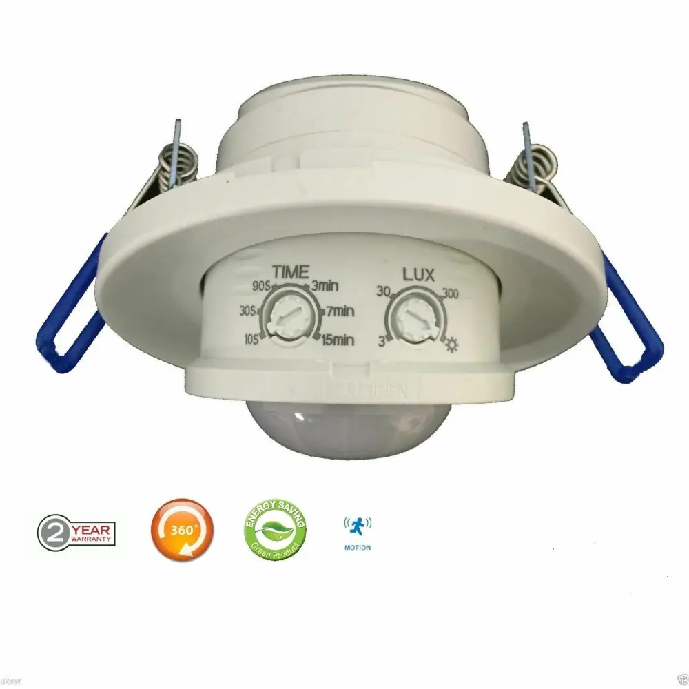 Recessed PIR Infrared Motion Sensor Ceiling Indoor 360 Degree UKEW