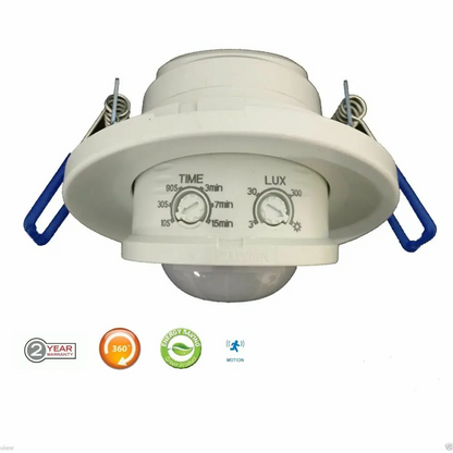 Recessed PIR Infrared Motion Sensor Ceiling Indoor 360 Degree UKEW