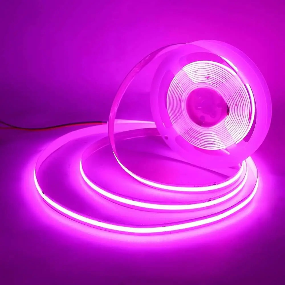 Striplight 24V Pink COB  - 10W - CRI 90 - 5M Roll - Light fixtures UK