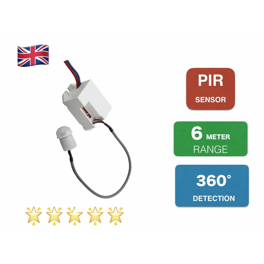 PIR Ceiling Motion Sensor   Light Switch  Mini Recessed 360" ukew
