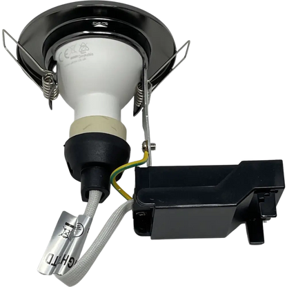GU10 MAINS 240V FIXED DOWNLIGHT SPOTLIGHT RECESSED CEILING LIGHT LED BLACK CHROM UKEW