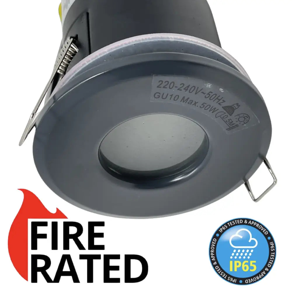 thumbnail image 2 of ALUKSO 6-Pack Fire Rated LED GU10 Downlights – IP65/IP20, 5W/7W, Warm/Cool White, Chrome Finish 2 of 6