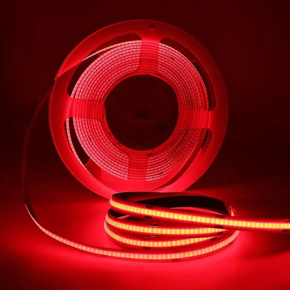 Striplight 24V Red COB  - 10W - CRI 90 - 5M Roll - Light fixtures UK