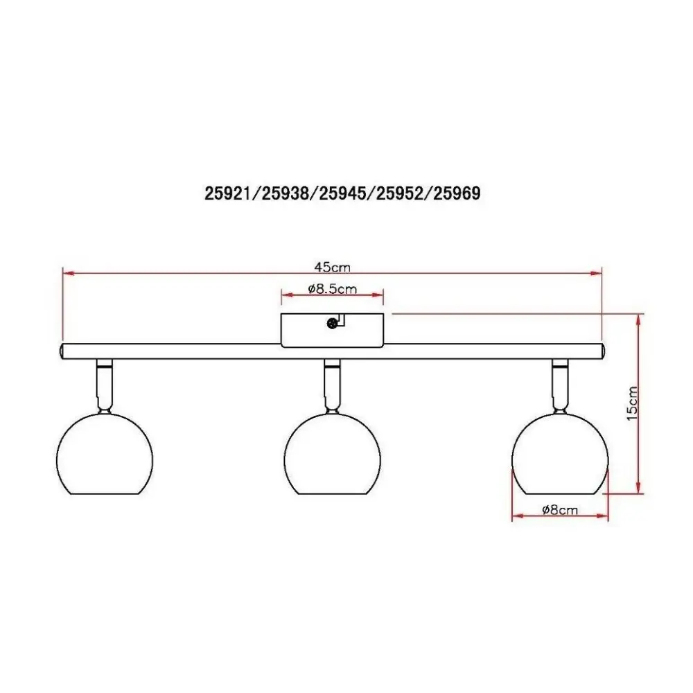 Modern Adjustable 3 Way LED Eyeball Ceiling Light UKEW