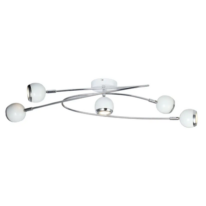 Contemporary 5 Way Ceiling Retro Swirl Arm White Round Adjustable Ball Fitting BALL
