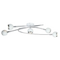 Contemporary 5 Way Ceiling Retro Swirl Arm White Round Adjustable Ball Fitting BALL