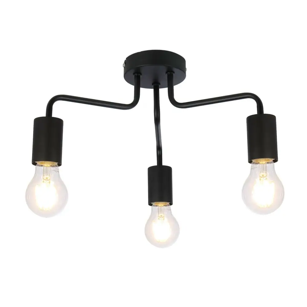 Retro Style Over Table 3 Way Ceiling Light Fitting  ,Rose Gold/Black/Chrome UKEW®