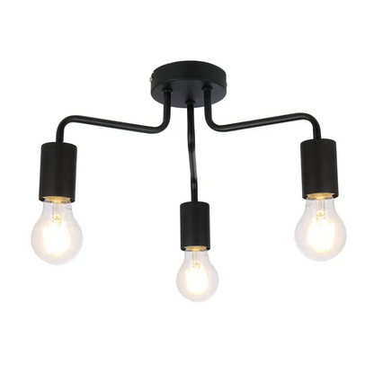Retro Style Over Table 3 Way Ceiling Light Fitting  ,Rose Gold/Black/Chrome UKEW®