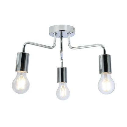 Retro Style Over Table 3 Way Ceiling Light Fitting  ,Rose Gold/Black/Chrome UKEW®
