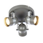 Retro 3 Way Ceiling Retro Round Base Spotlight GU10 Light Fitting Grey UKEW