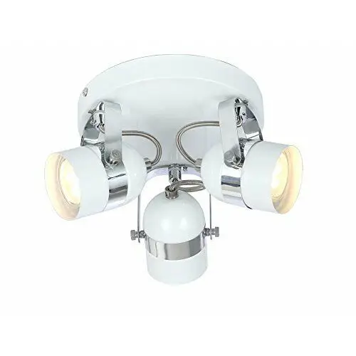 Retro Round White 3 Way Ceiling  Base Spotlight GU10 Light Fitting UKEW