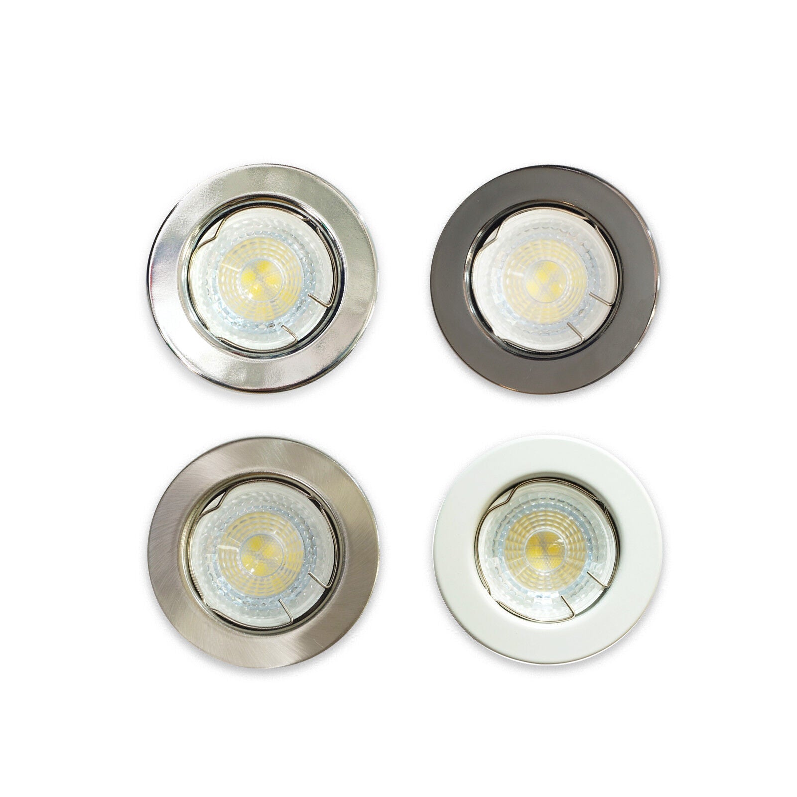 Recessed Ceiling Spot Light Dimmable Fixed Mains GU10 LED Downlight Fitting - Light fixtures UK