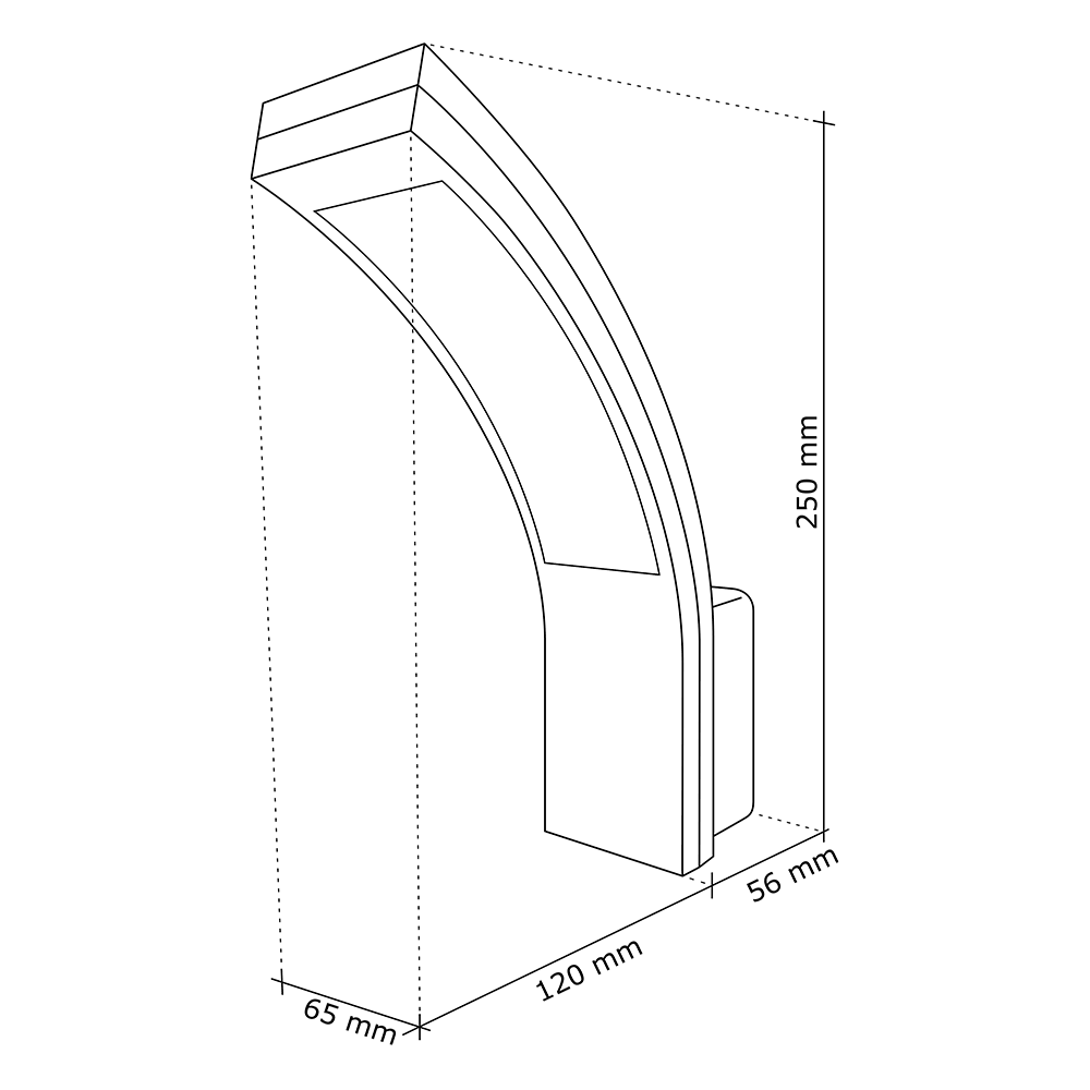 LED outdoor security wall lamp 10W,  IP54, 6000K