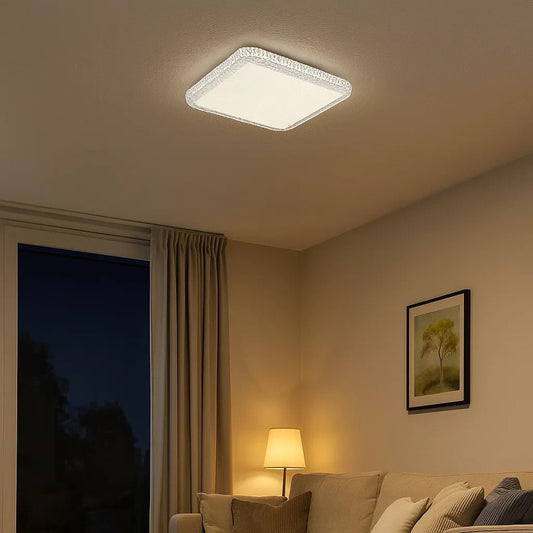 LED 24W Square Ceiling Light Flush Sparkling Effect CCT Colour Select 30 X 30cm