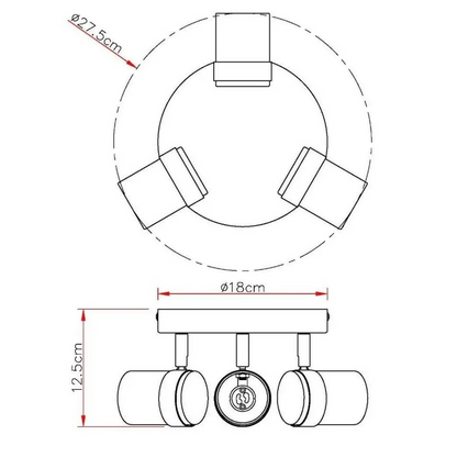 Satin 3 Way Round Plate Interior Ceiling Spotlight adjustable light UKEW