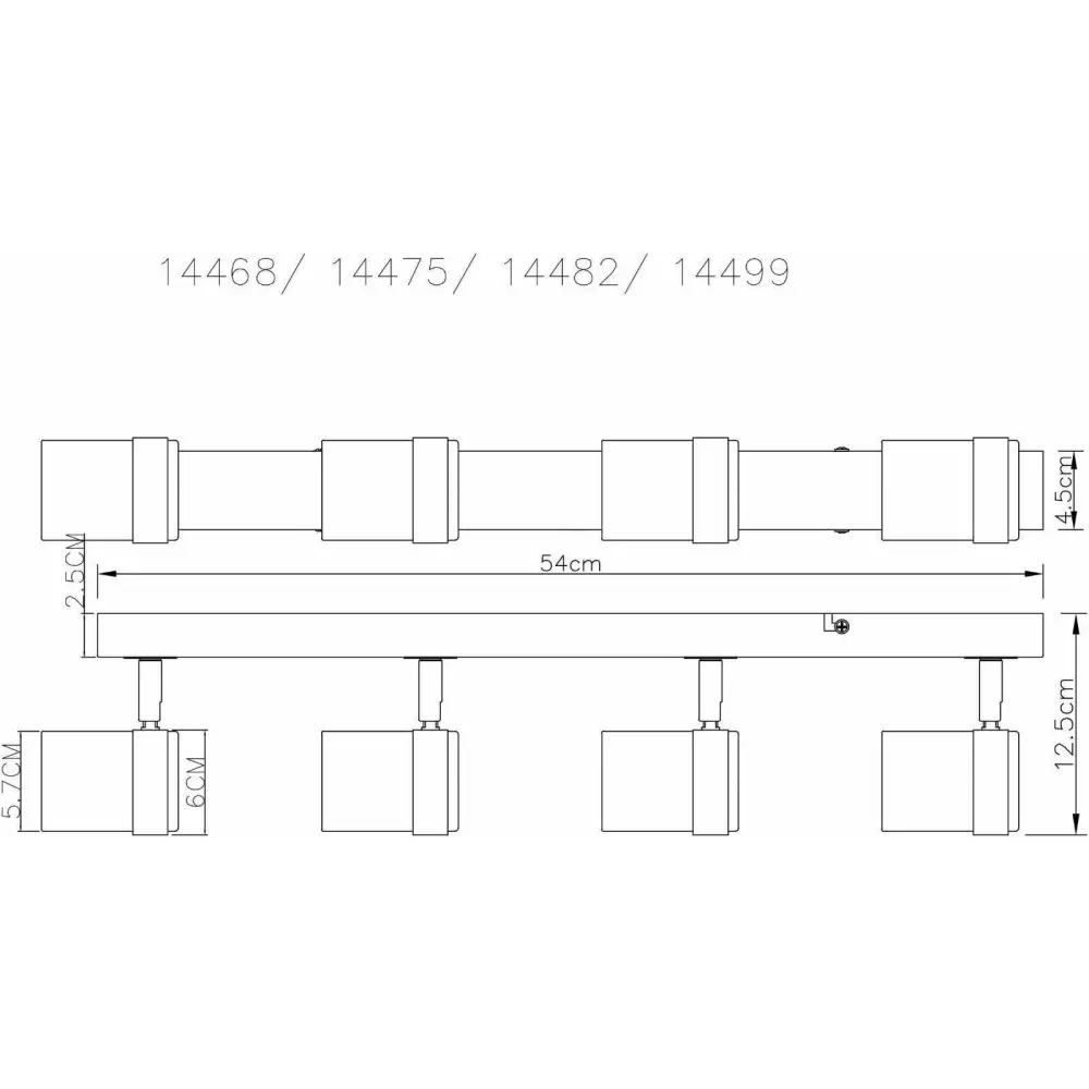 Culebra Straight Bar 4-Light Track Kit ceiling light  Satin UKEW