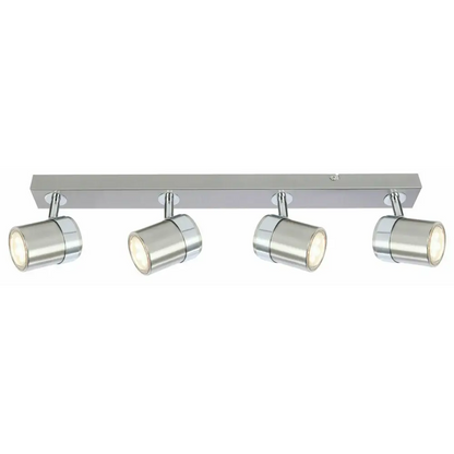 Satin Interior Ceiling  light 4 Way Straight Bar GU10 Light Fitting Kitchen Ukew