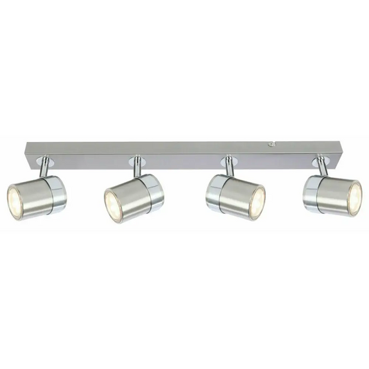 Satin Interior Ceiling  light 4 Way Straight Bar GU10 Light Fitting Kitchen Ukew