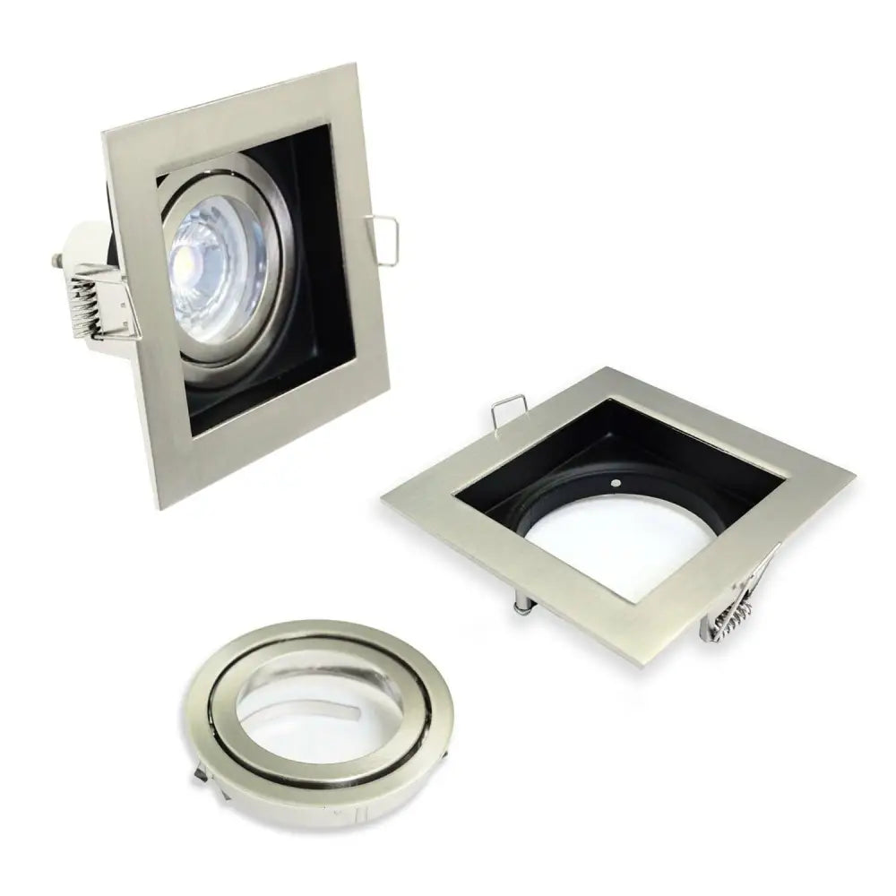 Ceiling Spotlight Recessed Downlight GU10 Fitting Square Chrome &Black UKEW