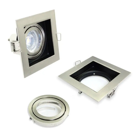 Ceiling Spotlight Recessed Downlight GU10 Fitting Square Chrome &Black UKEW