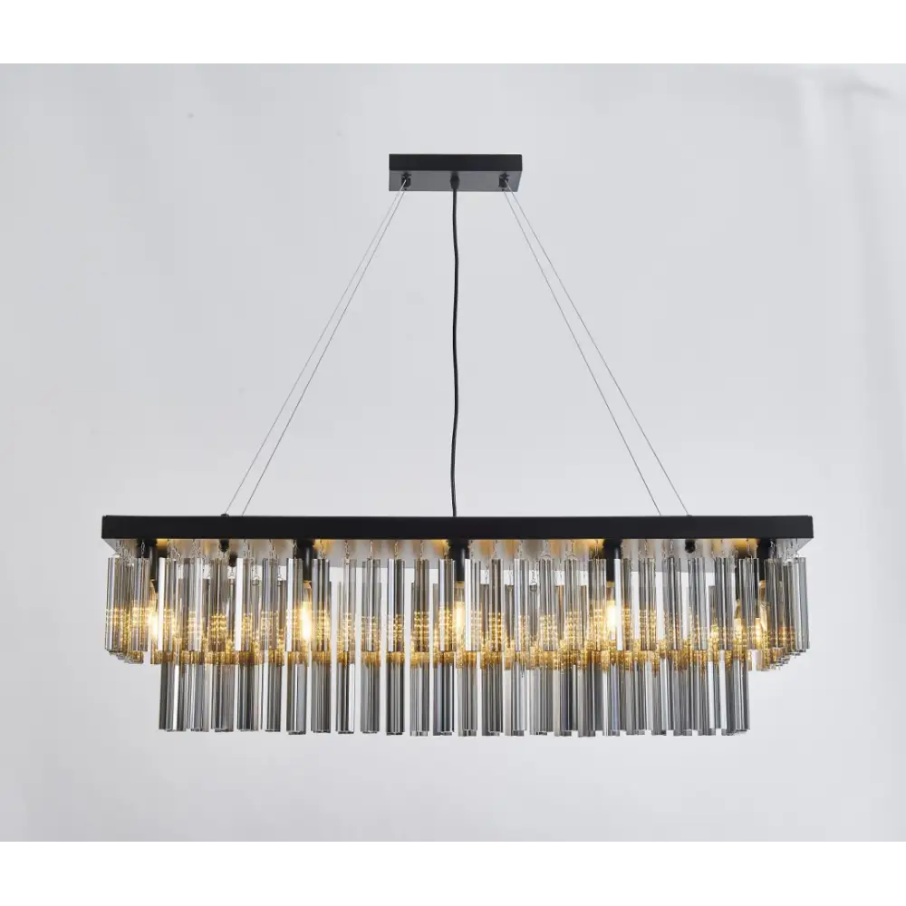 Smoked Glass Ceiling Kitchen Island 1M Crystal Chandelier Pendant Light ukew