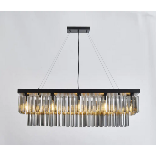 Smoked Glass Ceiling Kitchen Island 1M Crystal Chandelier Pendant Light ukew