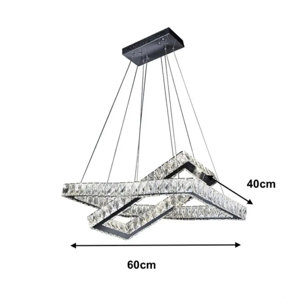 Copy of Crystal Square Flush Dimmable LED CCT Adjustable Chandelier Light Chrome - Light fixtures UK