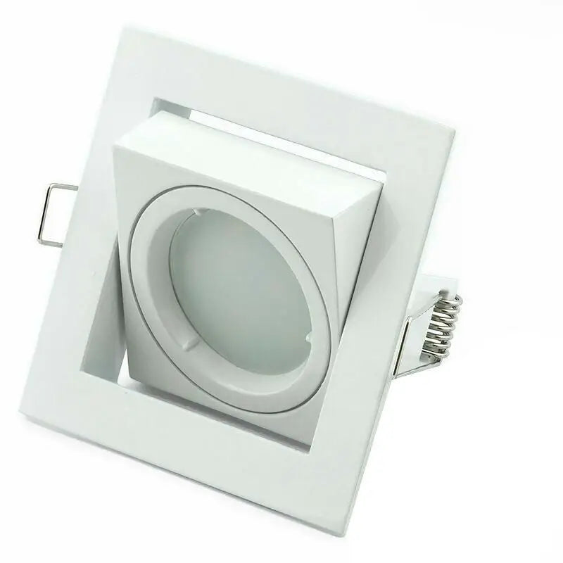 Pack of 10 White GU10 Square Tilt Ceiling Spotlight Recessed Downlight Light LED UKEW
