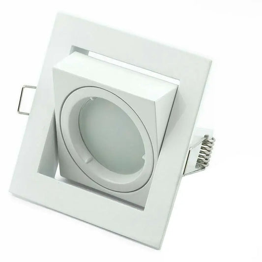 Pack of 10 White GU10 Square Tilt Ceiling Spotlight Recessed Downlight Light LED UKEW