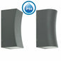 Space grey Outdoor Wall Up&Down Light Curved Design Square or Round IP54 GU10 UKEW