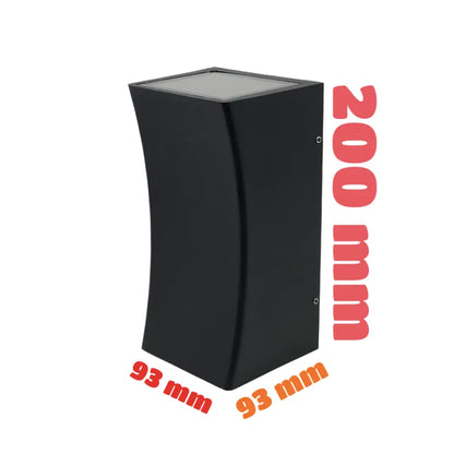 Space grey Outdoor Wall Up&Down Light Curved Design Square or Round IP54 GU10 UKEW