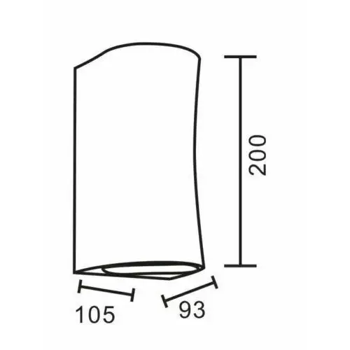 Space grey Outdoor Wall Up&Down Light Curved Design Square or Round IP54 GU10 UKEW