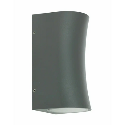 Space grey Outdoor Wall Up&Down Light Curved Design Square or Round IP54 GU10 UKEW