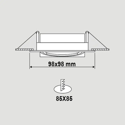 10X Ceiling Downlight Recessed Square GU10, LED Tilted Light Satin UKEW