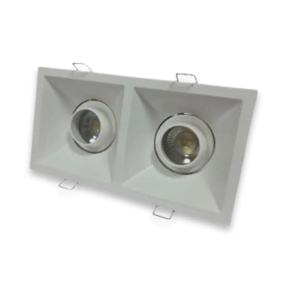 Twin GU10 Recessed Focused Adjustable Downlight Spotlight - Light fixtures UK