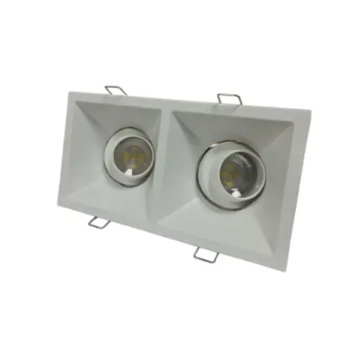Twin GU10 Recessed Focused Adjustable Downlight Spotlight - Light fixtures UK