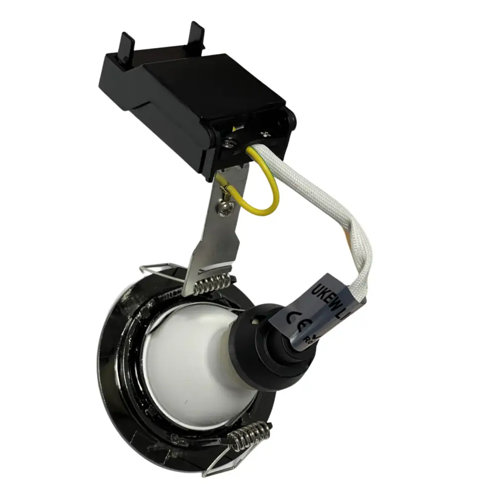 Fix Black Chrome Ceiling Gu10 Large Recessed Mains 240v Downlight LED UKEW UKEW