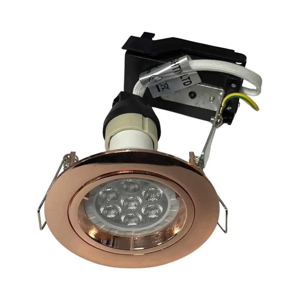 Fix Rose Gold Ceiling Gu10 Large Recessed Mains 240v Downlight LED or Halogen UKEW