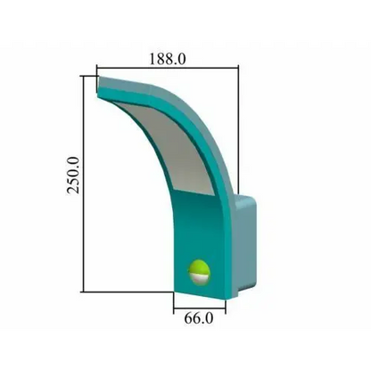 LED black curved PIR wall lamp 10W, Motion detector, IP54, 6000K Daylight UKEW