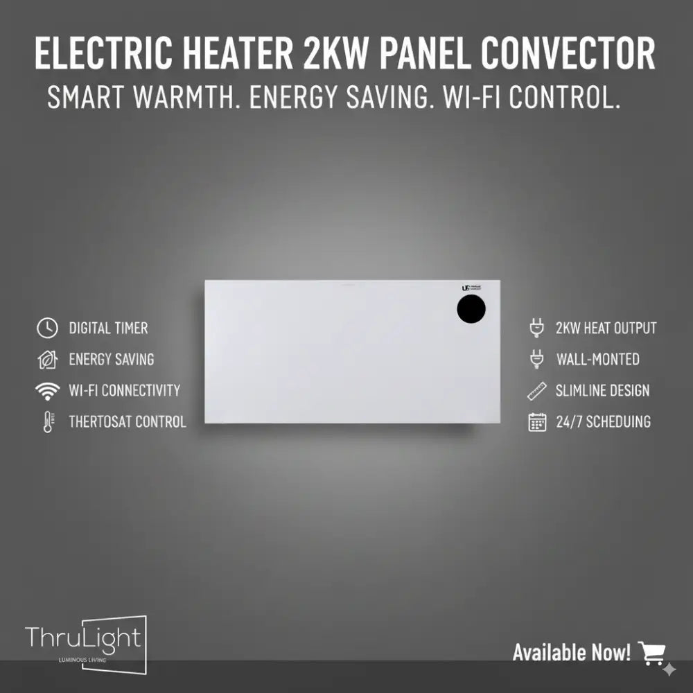 Wall Heater Wifi Electric Convector Panel for Modern Energy Efficient Heating - Home Furniture & DIY:Heating Cooling &