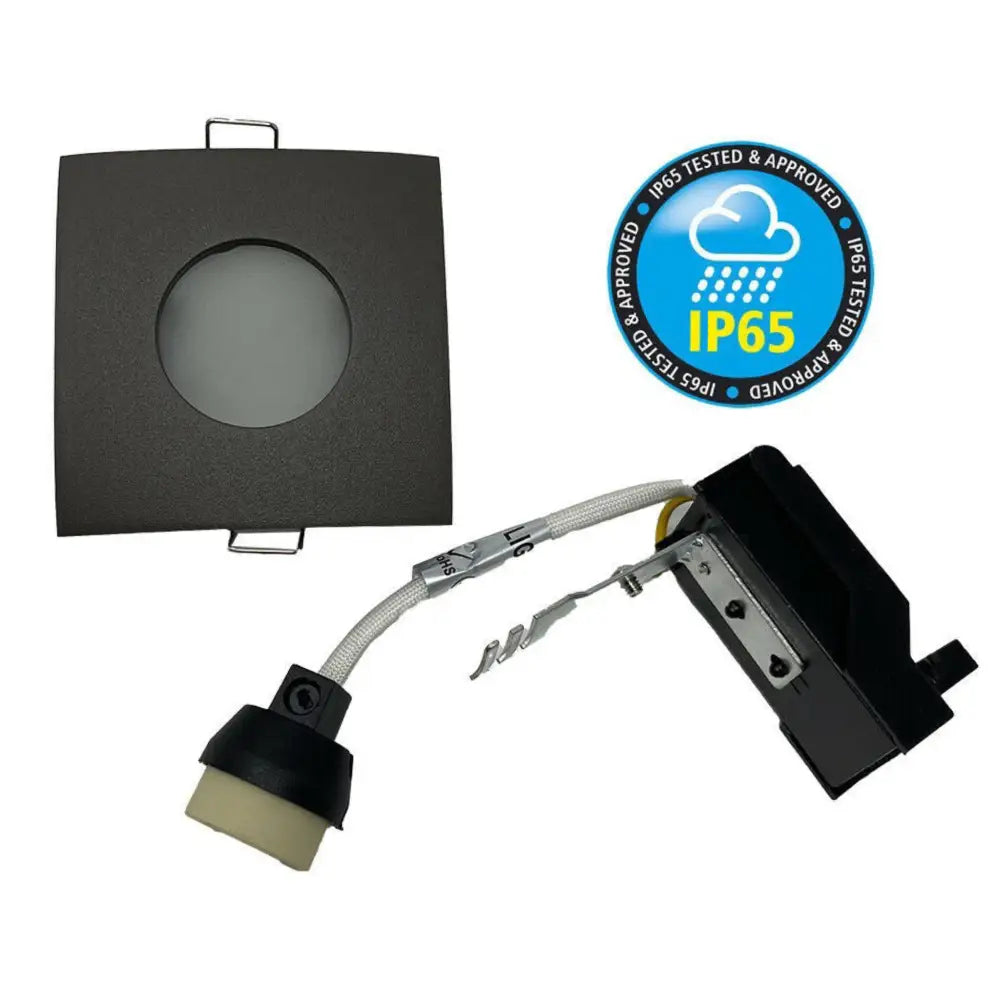 2 X  Grey Waterproof Shower Bathroom   GU10 Ceiling Downlight IP65 UKEW