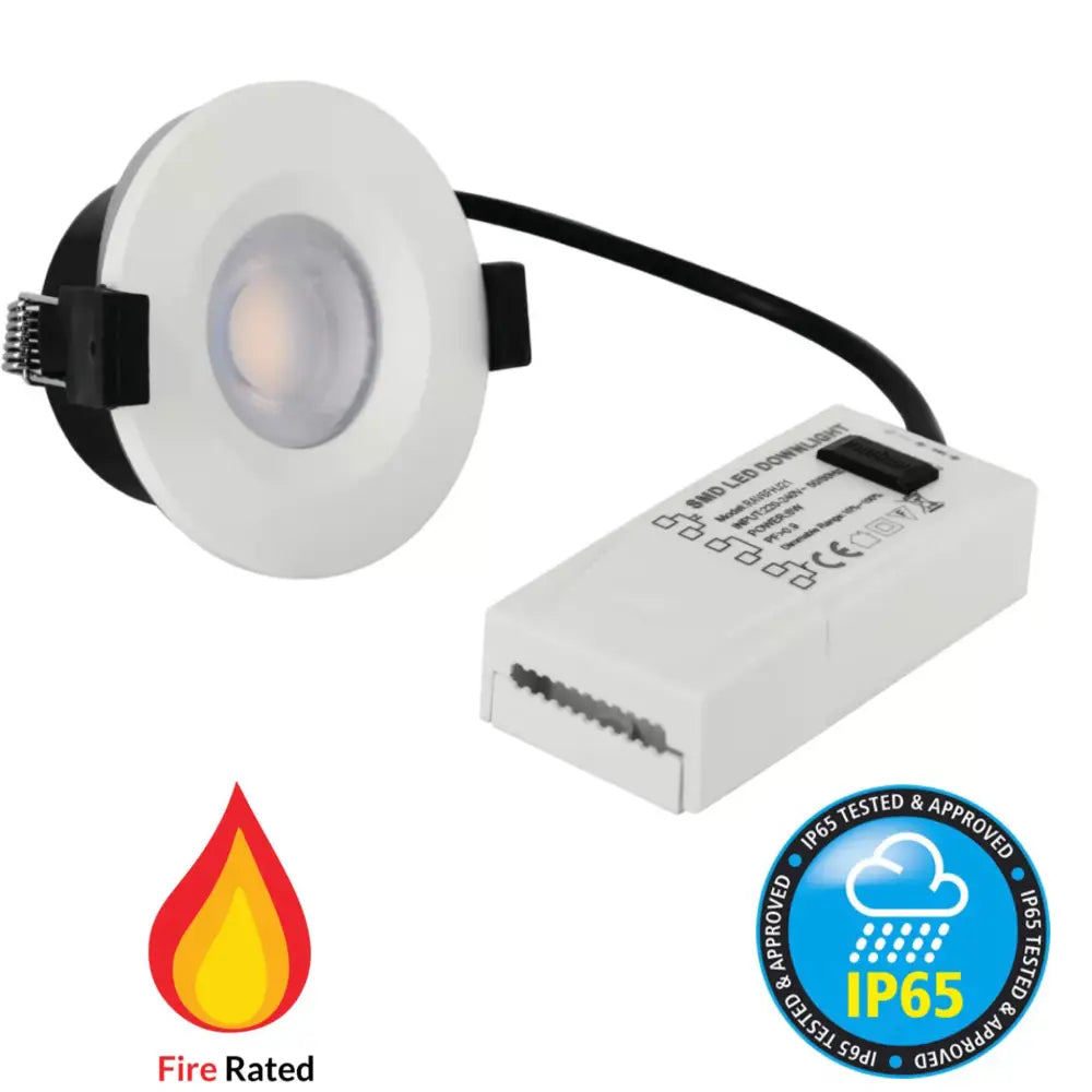 Waterproof Fire Rated Dimmable Downlight Recessed Ceiling IP65 UKEW Lighting