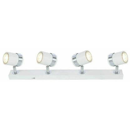 White Interior Ceiling  light 4 Way Straight Bar GU10 Light Fitting Kitchen Ukew