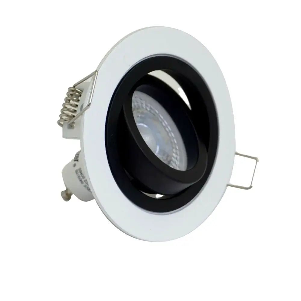 6 X Modern Black & White GU10 Tilt Recessed Ceiling Downlight Round Spotlights UKEW®