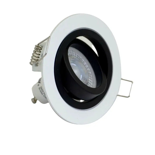 6 X Modern Black & White GU10 Tilt Recessed Ceiling Downlight Round Spotlights UKEW®