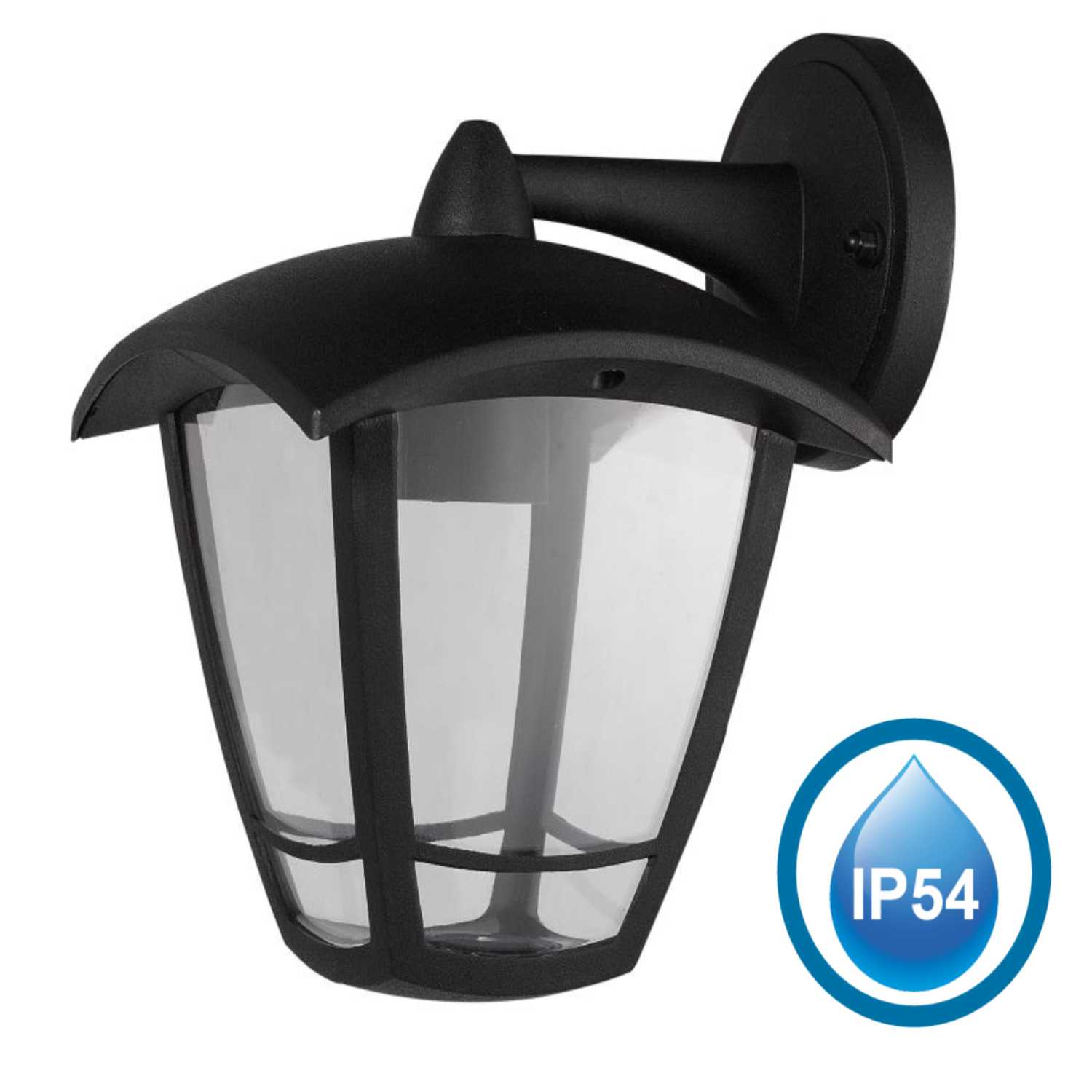 Wall Light IP54 Garden Lantern Modern Black LED Outdoor waterproof UKEW lighting