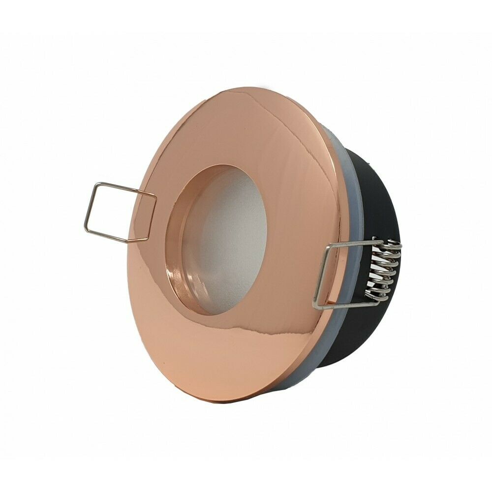 Rose Gold Bathroom Shower Downlight  Round GU10 for Zone 2,3 IP65  Frosted UKEW